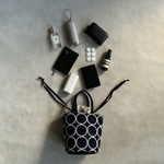 巾着バスケット　tambourine navy mina perhonen