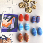 SALE【5ペア10コセット】JIRI＊IVANA#czech beads#チェコビーズ　種子のようなオーバルoval20✖️11㍉ mixassort