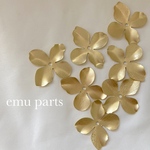 metal flower matte silver6p