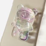 ぶどうカラーのくまさんスマホグリップ