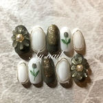 ネイルチップ お花ネイル 立体ネイル 
