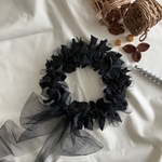 ほつれにくい リボンクラウン　black / 花かんむり　バースデー　