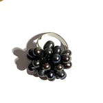 VINTAGE RING  黒蝶風ボリュームパール　指輪ヴィンテージ　イヤリング　ラウンド　　まるい　アンティーク  クラシカル　ダイヤ　フラワー　ギフト　プレゼント　ブライダル　結婚式