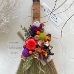ハロウィンリース♪　HAPPYほうきリース　ハロウィンスワッグ　③