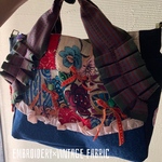 🌸カンバディア刺繍パッチ⌘トートバッグ◉ポケット5つ　刺繍トートバッグ　カロチャ刺繍