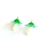 「#7160」樹脂 アクリル きのこ チャーム (中)✴︎2個セット