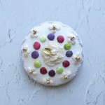 【ぶどうケーキ🍇】刺繍 ブローチ 38mm