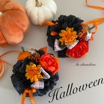 かぼちゃのハロウィンチョーカー♡Halloween♡フラワーチョーカー♡トリミング♡誕生日♡バースデー♡ウエディング♡撮影用♡犬用♡猫用♡ペット用