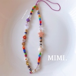 ビーズストラップ🟣スマホストラップ☺︎Fall💜Autumn/紫/MIMI.