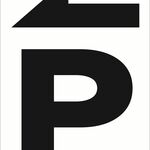 シンプル縦型看板「Ｐマーク（黒）左矢印」駐車場・屋外可