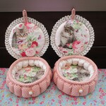 《hr-……様ご依頼品》ふた付きパフの小物入れ２点