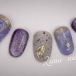 パープルニュアンス✨マグネットフレンチネイル