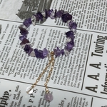 アメジストと水晶の揺れるブレスレット　訳あり品