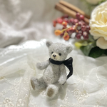 羊毛フェルト　小さな小さなテディベア(杢グレー)