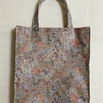 マチ付きバッグ*リバティ*Margaret Annie*パステルオレンジ*３３✖３０✖５cm