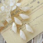 4個＊ 樹脂チャーム ホワイトマーブル 濃淡 カン付き import parts IMP-PRT-4168