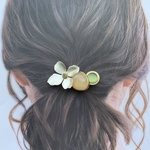 絶妙カラーのヘアクリップ　グリーン　帯留め