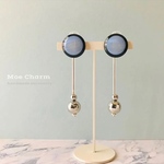 pale blue✳︎silver ball／ダングル イヤリング／クリップタイプ