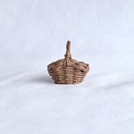 ミニチュア　山なり三つ編みカゴバッグ（小） / Miniature Braid Basket with Handle （mini）/ hinoki