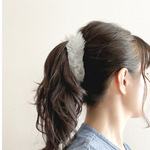 〜ふわもこ〜⌘シンプルファーバナナクリップ⌘グレー