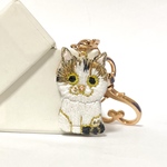 【 オーダー 】キジ三毛猫ちゃん刺繍 リバーシブルキーホルダー ハンドメイド kagisippo7  うちの子オーダー うちの子デザイン うちの子グッズ 動物モチーフ