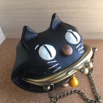 ネコちゃんがまぐち　合皮　L