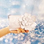 green flower leather smart bag
