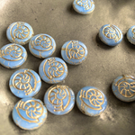 【カタツムリ🐌2コセット】JIRI＊IVANA#czech beads#チェコビーズ　snail14㍉　light blue gray /bronze