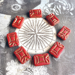 【2コセット】JIRI＊IVANA#czech beads#チェコビーズrectangle19✖️13㍉　matte red/bronze