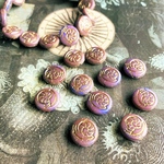 【カタツムリ🐌2コセット】JIRI＊IVANA#czech beads#チェコビーズ　snail14㍉ irregular mable pink  blue/bronze