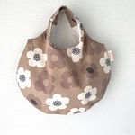ぺったんこまるbag  モダンフラワー　モカ