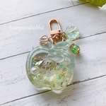 青りんごレジンシェイカーキーホルダー Green apple ♡