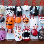 《217》★選択式★ハロウィン 10月 ネイルチップ 口 カボチャ おばけ 英語 
