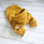 新色　ふんわりリブニットのハイネックカットソー  (マスタード） ✂️オーダー制作です。