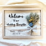 送料無料- ̗̀ ♡  ̖́-フレーム付き【ウェルカムボード】ウェディング ドライフラワー　結婚式 クリアポスター　ナチュラル