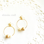 cotton pearl ×フープノンホールピアス 