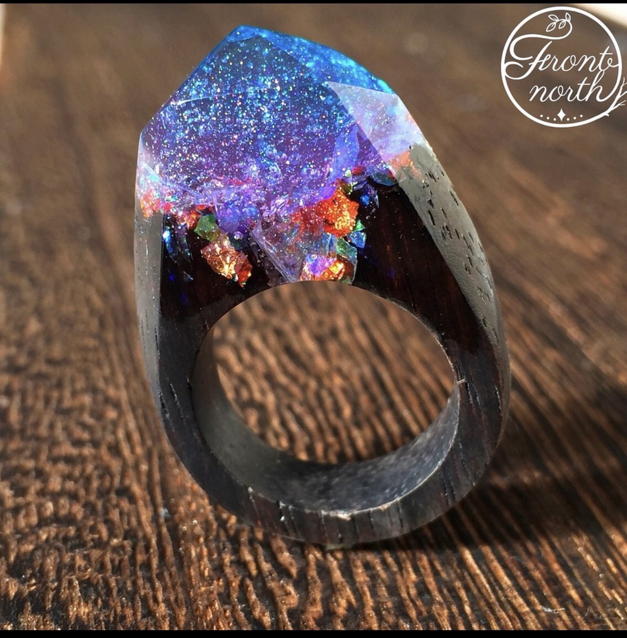 魔法の指輪【宇宙】／ウッドレジンリング - 【wood resin