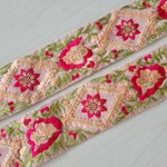 🛍SALE🛍〖50cm〗インド刺繍リボン  <商品No.394 ピンク×ピンク>