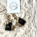 組み合わせ自由♢レザー×パール♢earring or pierce  