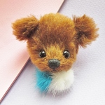 Pipica World ⊂(^(工)^)⊃ #1069 テディベアのブローチ 濃い茶