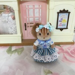 シルバニアファミリー＊お母さんのお洋服＊水色ストライプ