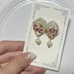 レジンピアス⚜️ワインレッド♥️