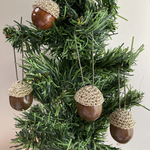 どんぐりのクリスマスオーナメント　ゴールド