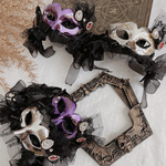 ハロウィン～マスカレードカチューシャ～(パープル) ペット用アクセサリー ペット用カチューシャ ペット用ヘッドアクセサリー 仮面舞踏会 誕生日 記念日 撮影会 犬 猫 魔女 悪魔 インスタ映え 
