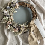 ドライフラワーリース　ユーカリ　スターチス　かすみ草