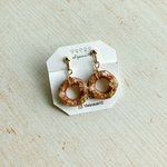 dry flower wood circle earring/ドライフラワー  レジン