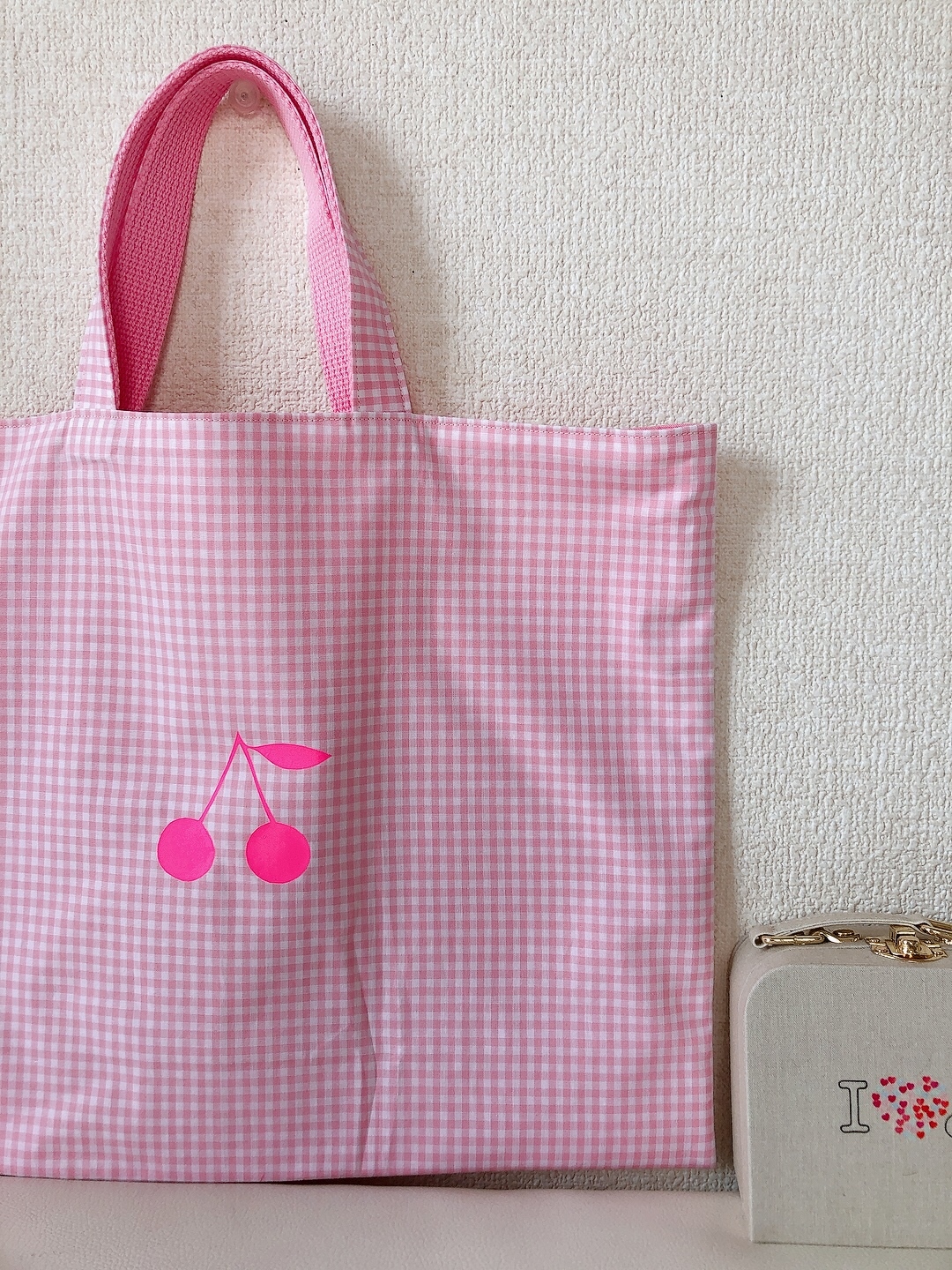 ハンドメイド レッスンバッグ ギンガムチェック ピンク ギンガムチェックレッスンバッグ(ピンク) - manon | minne byGMO