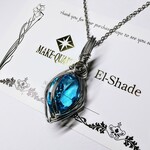 アクセ選択》大粒14.6ctブルートパーズ/ネックレス・スエード紐ペンダント・バッグチャーム　金属アレルギー対応【El-Shade】