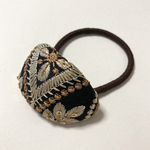 インド刺繍　ヘアゴム　handmade ブラック
