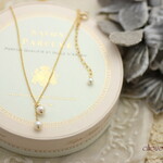 *アコヤパールのふた粒ネックレス*14kgf